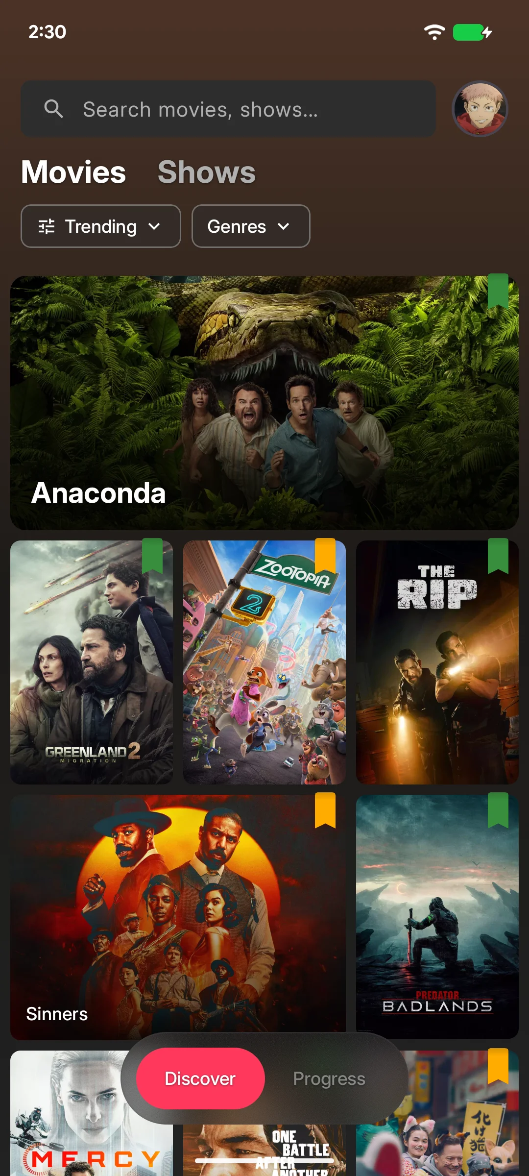 Discover trending movies