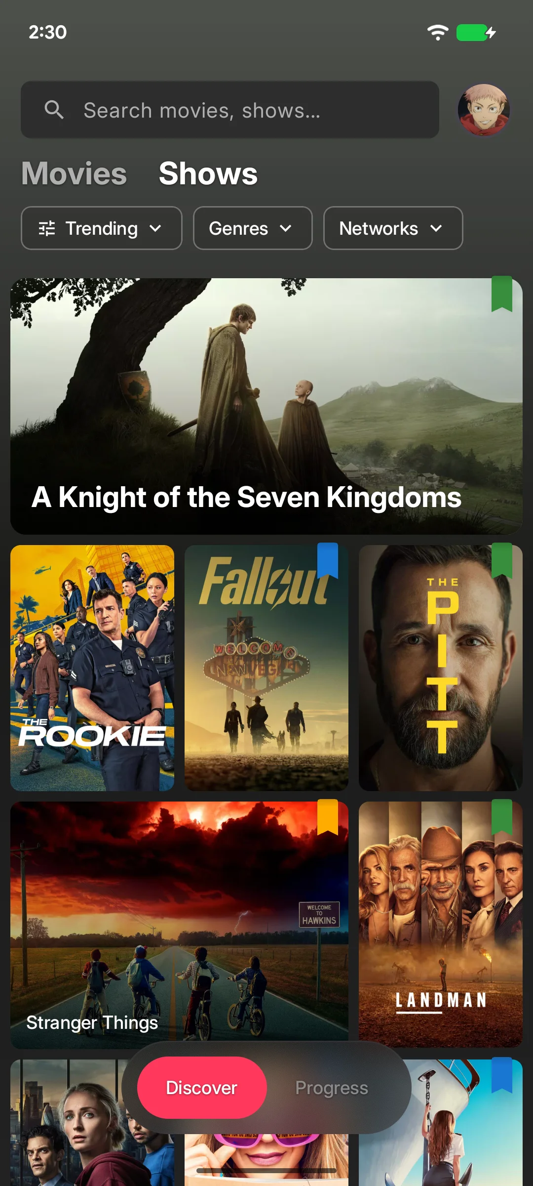 Discover trending TV shows