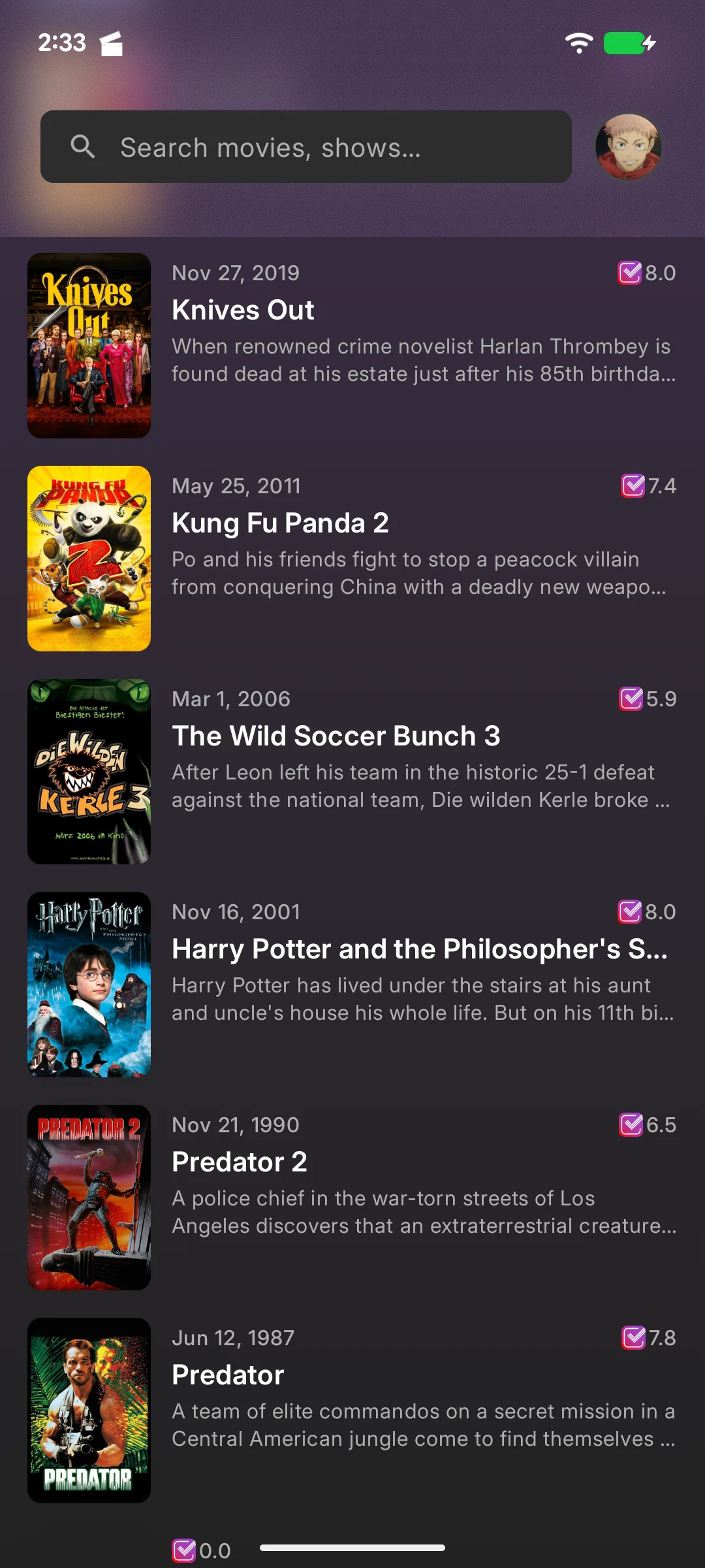 Search and watch history